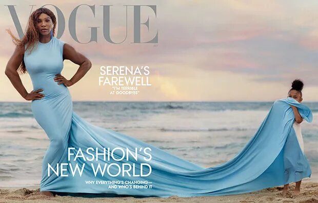 serena williams with daughter on cover of vogue embed